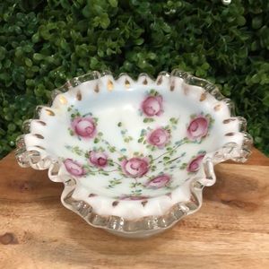 Floral white decorative dish